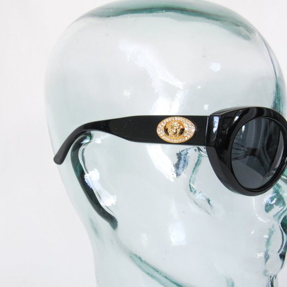 VERY RARE! AUTHENTIC VTG 1990’S GIANNI VERSACE BLACK DESIGNER SUNGLASSES CZ - Picture 14 of 15